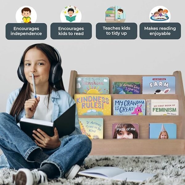 WonderVed Montessori Book Shelf for Kids Room