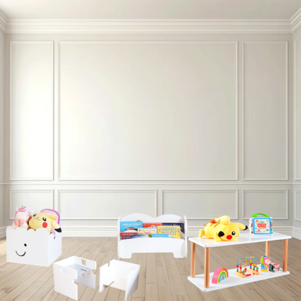 Cloud BookShelf + Open Low Shelf + Storage Box + Cube (Table & Chair)